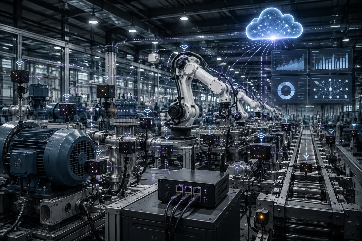 Conceptual image of industrial automation and Industry 4.0