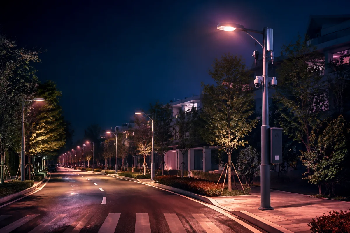 Conceptual image of smart street lighting